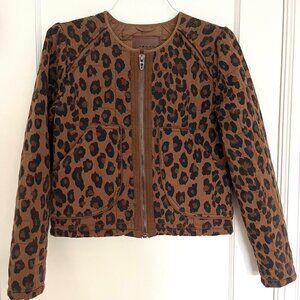 Blank NYC Quilted Cheetah Print Bomber Jacket | Size Small